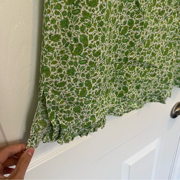 Green & White Floral Paisley Mini Dress - Picture 2 of 5